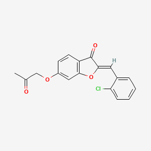 molecular formula C18H13ClO4 B2555963 (Z)-2-(2-chlorobenzylidene)-6-(2-oxopropoxy)benzofuran-3(2H)-one CAS No. 879806-97-0
