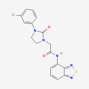 molecular formula C17H14ClN5O2S B2555968 N-(benzo[c][1,2,5]thiadiazol-4-yl)-2-(3-(3-chlorophenyl)-2-oxoimidazolidin-1-yl)acetamide CAS No. 1286704-47-9