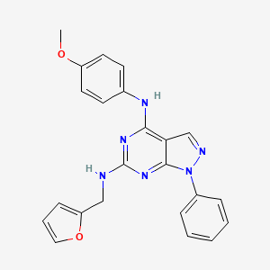 molecular formula C23H20N6O2 B2555971 N~6~-(furan-2-ylmethyl)-N~4~-(4-methoxyphenyl)-1-phenyl-1H-pyrazolo[3,4-d]pyrimidine-4,6-diamine CAS No. 946289-55-0