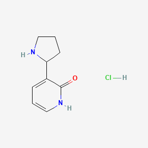 molecular formula C9H13ClN2O B2555974 3-吡咯烷-2-基-1H-吡啶-2-酮；盐酸盐 CAS No. 2418694-94-5