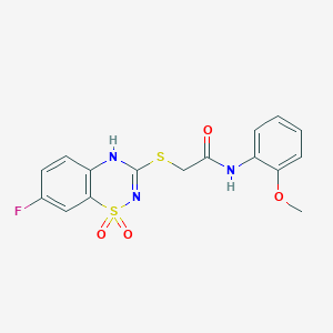 2-[(7-fluoro-1,1-dioxo-4H-1lambda6,2,4-benzothiadiazin-3-yl)sulfanyl]-N-(2-methoxyphenyl)acetamide