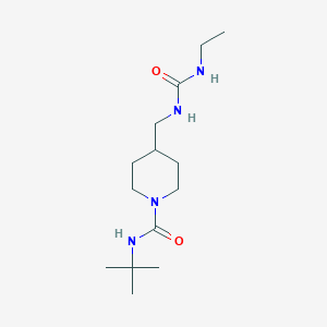 molecular formula C14H28N4O2 B2555989 N-(tert-butyl)-4-((3-ethylureido)methyl)piperidine-1-carboxamide CAS No. 1235293-92-1