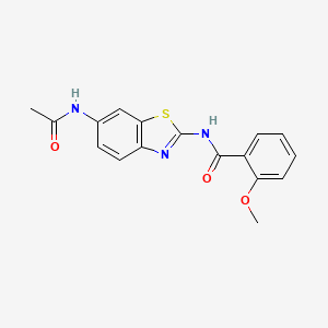 molecular formula C17H15N3O3S B2556007 N-(6-Acetylamino-benzothiazol-2-yl)-2-methoxy-benzamide CAS No. 313262-04-3