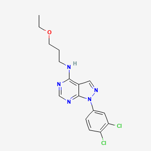molecular formula C16H17Cl2N5O B2556011 [1-(3,4-Dichlorophenyl)pyrazolo[4,5-e]pyrimidin-4-yl](3-ethoxypropyl)amine CAS No. 890898-13-2