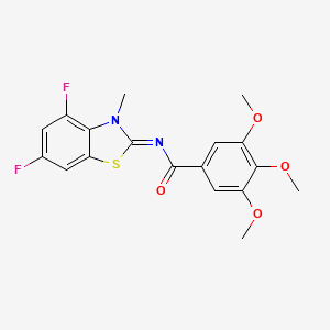 molecular formula C18H16F2N2O4S B2556019 N-(4,6-difluoro-3-methyl-1,3-benzothiazol-2-ylidene)-3,4,5-trimethoxybenzamide CAS No. 868371-30-6