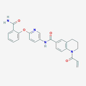molecular formula C25H22N4O4 B2556020 N-[6-(2-Carbamoylphenoxy)pyridin-3-yl]-1-prop-2-enoyl-3,4-dihydro-2H-quinoline-6-carboxamide CAS No. 2418683-04-0