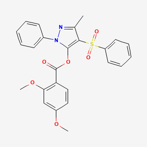 molecular formula C25H22N2O6S B2556032 3-methyl-1-phenyl-4-(phenylsulfonyl)-1H-pyrazol-5-yl 2,4-dimethoxybenzoate CAS No. 851092-89-2