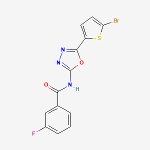 molecular formula C13H7BrFN3O2S B2556037 N-(5-(5-溴噻吩-2-基)-1,3,4-恶二唑-2-基)-3-氟苯甲酰胺 CAS No. 1021104-75-5