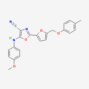 5-[(4-Methoxyphenyl)amino]-2-{5-[(4-methylphenoxy)methyl]furan-2-yl}-1,3-oxazole-4-carbonitrile