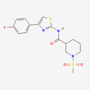 molecular formula C16H18FN3O3S2 B2556041 N-(4-(4-fluorophenyl)thiazol-2-yl)-1-(methylsulfonyl)piperidine-3-carboxamide CAS No. 1060165-31-2