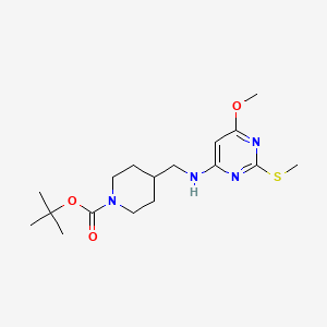 molecular formula C17H28N4O3S B2556045 tert-Butyl 4-(((6-methoxy-2-(methylthio)pyrimidin-4-yl)amino)methyl)piperidine-1-carboxylate CAS No. 1353958-26-5