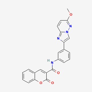 molecular formula C23H16N4O4 B2556067 N-(3-(6-甲氧基咪唑并[1,2-b]哒嗪-2-基)苯基)-2-氧代-2H-色满-3-甲酰胺 CAS No. 952968-75-1