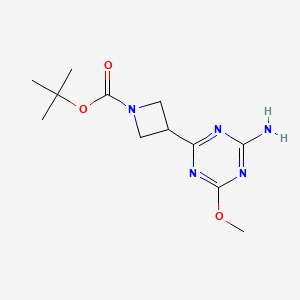 molecular formula C12H19N5O3 B2556072 叔丁基3-(4-氨基-6-甲氧基-1,3,5-三嗪-2-基)氮杂环丁烷-1-羧酸酯 CAS No. 2580216-72-2