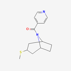 molecular formula C14H18N2OS B2556078 ((1R,5S)-3-(methylthio)-8-azabicyclo[3.2.1]octan-8-yl)(pyridin-4-yl)methanone CAS No. 1705337-63-8