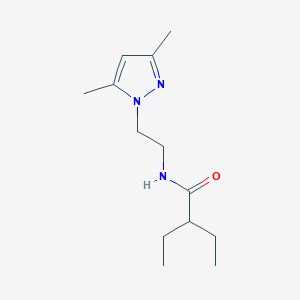 molecular formula C13H23N3O B2556083 N-(2-(3,5-二甲基-1H-吡唑-1-基)乙基)-2-乙基丁酰胺 CAS No. 1235016-82-6