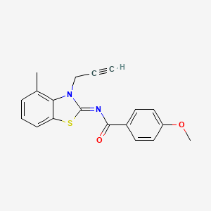 4-methoxy-N-(4-methyl-3-prop-2-ynyl-1,3-benzothiazol-2-ylidene)benzamide