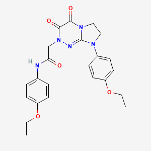 molecular formula C23H25N5O5 B2556103 N-(4-ethoxyphenyl)-2-(8-(4-ethoxyphenyl)-3,4-dioxo-3,4,7,8-tetrahydroimidazo[2,1-c][1,2,4]triazin-2(6H)-yl)acetamide CAS No. 941959-91-7