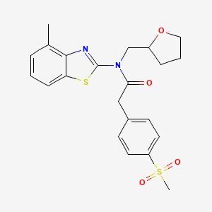 N-(4-methylbenzo[d]thiazol-2-yl)-2-(4-(methylsulfonyl)phenyl)-N-((tetrahydrofuran-2-yl)methyl)acetamide