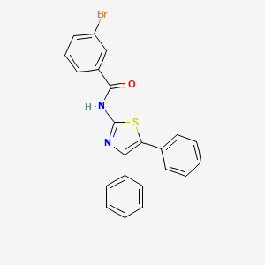 molecular formula C23H17BrN2OS B2556120 3-溴-N-[4-(4-甲基苯基)-5-苯基-1,3-噻唑-2-基]苯甲酰胺 CAS No. 317853-88-6