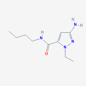 molecular formula C10H18N4O B2556121 3-amino-N-butyl-1-ethyl-1H-pyrazole-5-carboxamide CAS No. 1856044-06-8