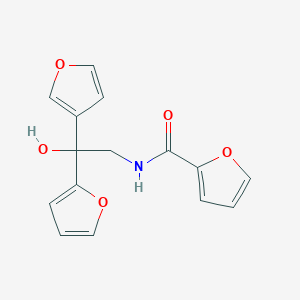 molecular formula C15H13NO5 B2556128 N-(2-(furan-2-yl)-2-(furan-3-yl)-2-hydroxyethyl)furan-2-carboxamide CAS No. 2034257-86-6