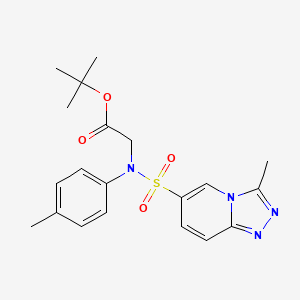 molecular formula C20H24N4O4S B2556135 tert-butyl 2-[N-(4-methylphenyl)3-methyl-[1,2,4]triazolo[4,3-a]pyridine-6-sulfonamido]acetate CAS No. 1251560-16-3