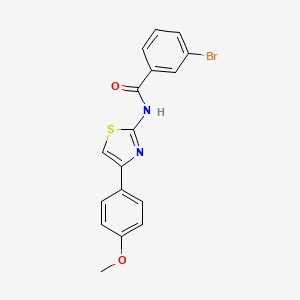 molecular formula C17H13BrN2O2S B2556152 3-bromo-N-[4-(4-methoxyphenyl)-1,3-thiazol-2-yl]benzamide CAS No. 301236-57-7