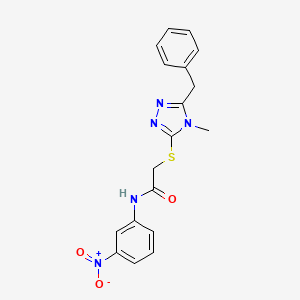 molecular formula C18H17N5O3S B2556155 2-[(5-bencil-4-metil-4H-1,2,4-triazol-3-il)sulfanyl]-N-(3-nitrofenil)acetamida CAS No. 298218-09-4