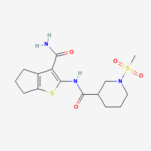 N-(3-carbamoyl-5,6-dihydro-4H-cyclopenta[b]thiophen-2-yl)-1-(methylsulfonyl)piperidine-3-carboxamide