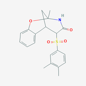 molecular formula C20H21NO4S B2556170 12-(3,4-Dimethylbenzenesulfonyl)-9-methyl-8-oxa-10-azatricyclo[7.3.1.0^{2,7}]trideca-2,4,6-trien-11-one CAS No. 1007927-29-8