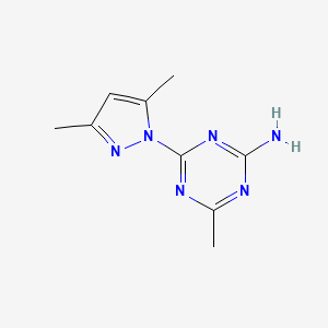 molecular formula C9H12N6 B2556173 4-(3,5-dimethyl-1H-pyrazol-1-yl)-6-methyl-1,3,5-triazin-2-amine CAS No. 304873-50-5