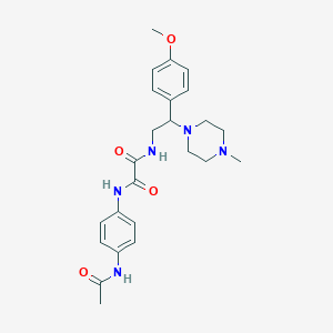 molecular formula C24H31N5O4 B2556182 N1-(4-乙酰氨基苯基)-N2-(2-(4-甲氧基苯基)-2-(4-甲基哌嗪-1-基)乙基)草酰胺 CAS No. 898451-56-4