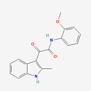 molecular formula C18H16N2O3 B2556192 N-(2-甲氧基苯基)-2-(2-甲基-1H-吲哚-3-基)-2-氧代乙酰胺 CAS No. 838874-39-8