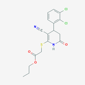 Propyl {[3-cyano-4-(2,3-dichlorophenyl)-6-oxo-1,4,5,6-tetrahydropyridin-2-yl]sulfanyl}acetate