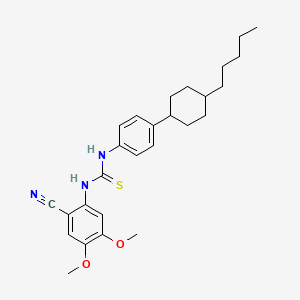 molecular formula C27H35N3O2S B2556216 N-(2-cyano-4,5-dimethoxyphenyl)-N'-[4-(4-pentylcyclohexyl)phenyl]thiourea CAS No. 692287-55-1