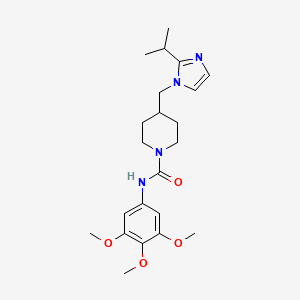 molecular formula C22H32N4O4 B2556224 4-((2-异丙基-1H-咪唑-1-基)甲基)-N-(3,4,5-三甲氧基苯基)哌啶-1-甲酰胺 CAS No. 1396873-74-7