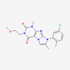 molecular formula C19H20ClN5O3 B2556236 6-(5-Chloro-2-methylphenyl)-2-(2-methoxyethyl)-4,7-dimethylpurino[7,8-a]imidazole-1,3-dione CAS No. 900268-16-8