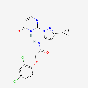 molecular formula C19H17Cl2N5O3 B2556253 N-(3-环丙基-1-(4-甲基-6-氧代-1,6-二氢嘧啶-2-基)-1H-吡唑-5-基)-2-(2,4-二氯苯氧基)乙酰胺 CAS No. 1203045-96-8