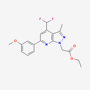 molecular formula C19H19F2N3O3 B2556258 ethyl [4-(difluoromethyl)-6-(3-methoxyphenyl)-3-methyl-1H-pyrazolo[3,4-b]pyridin-1-yl]acetate CAS No. 1011369-26-8