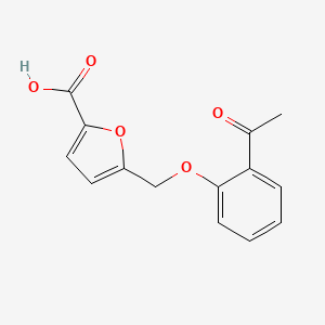 molecular formula C14H12O5 B2556262 5-[(2-Acetylphenoxy)methyl]-2-furoic acid CAS No. 1024322-96-0