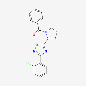 molecular formula C19H16ClN3O2 B2556265 5-(1-Benzoylpyrrolidin-2-yl)-3-(2-chlorophenyl)-1,2,4-oxadiazole CAS No. 1795410-64-8