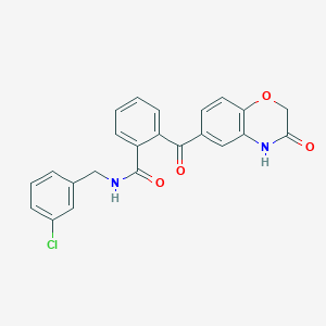 molecular formula C23H17ClN2O4 B2556266 N-(3-chlorobenzyl)-2-[(3-oxo-3,4-dihydro-2H-1,4-benzoxazin-6-yl)carbonyl]benzenecarboxamide CAS No. 861212-84-2