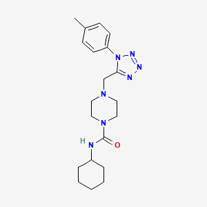 molecular formula C20H29N7O B2556270 N-环己基-4-((1-(对甲苯基)-1H-四唑-5-基)甲基)哌嗪-1-甲酰胺 CAS No. 1049364-15-9