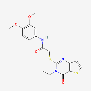 N-(3,4-dimethoxyphenyl)-2-[(3-ethyl-4-oxo-3,4-dihydrothieno[3,2-d]pyrimidin-2-yl)sulfanyl]acetamide