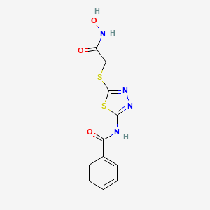 molecular formula C11H10N4O3S2 B2556274 N-[5-[2-(hydroxyamino)-2-oxoethyl]sulfanyl-1,3,4-thiadiazol-2-yl]benzamide CAS No. 878065-21-5