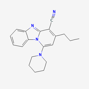 molecular formula C20H22N4 B2556276 1-Piperidin-1-yl-3-propylpyrido[1,2-a]benzimidazole-4-carbonitrile CAS No. 611196-99-7