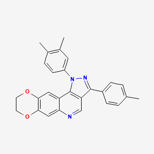 1-(3,4-dimethylphenyl)-3-(4-methylphenyl)-8,9-dihydro-1H-[1,4]dioxino[2,3-g]pyrazolo[4,3-c]quinoline