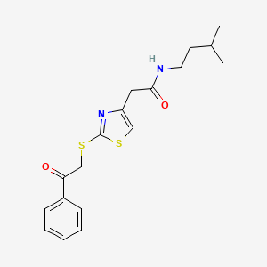 N-isopentyl-2-(2-((2-oxo-2-phenylethyl)thio)thiazol-4-yl)acetamide