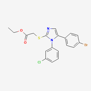 ethyl 2-((5-(4-bromophenyl)-1-(3-chlorophenyl)-1H-imidazol-2-yl)thio)acetate