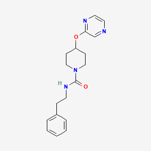 molecular formula C18H22N4O2 B2556294 N-phenethyl-4-(pyrazin-2-yloxy)piperidine-1-carboxamide CAS No. 950646-83-0